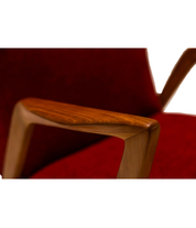 Armchair_In_Walnut_And_Burgundy_Upholstery,_Italy_1960's