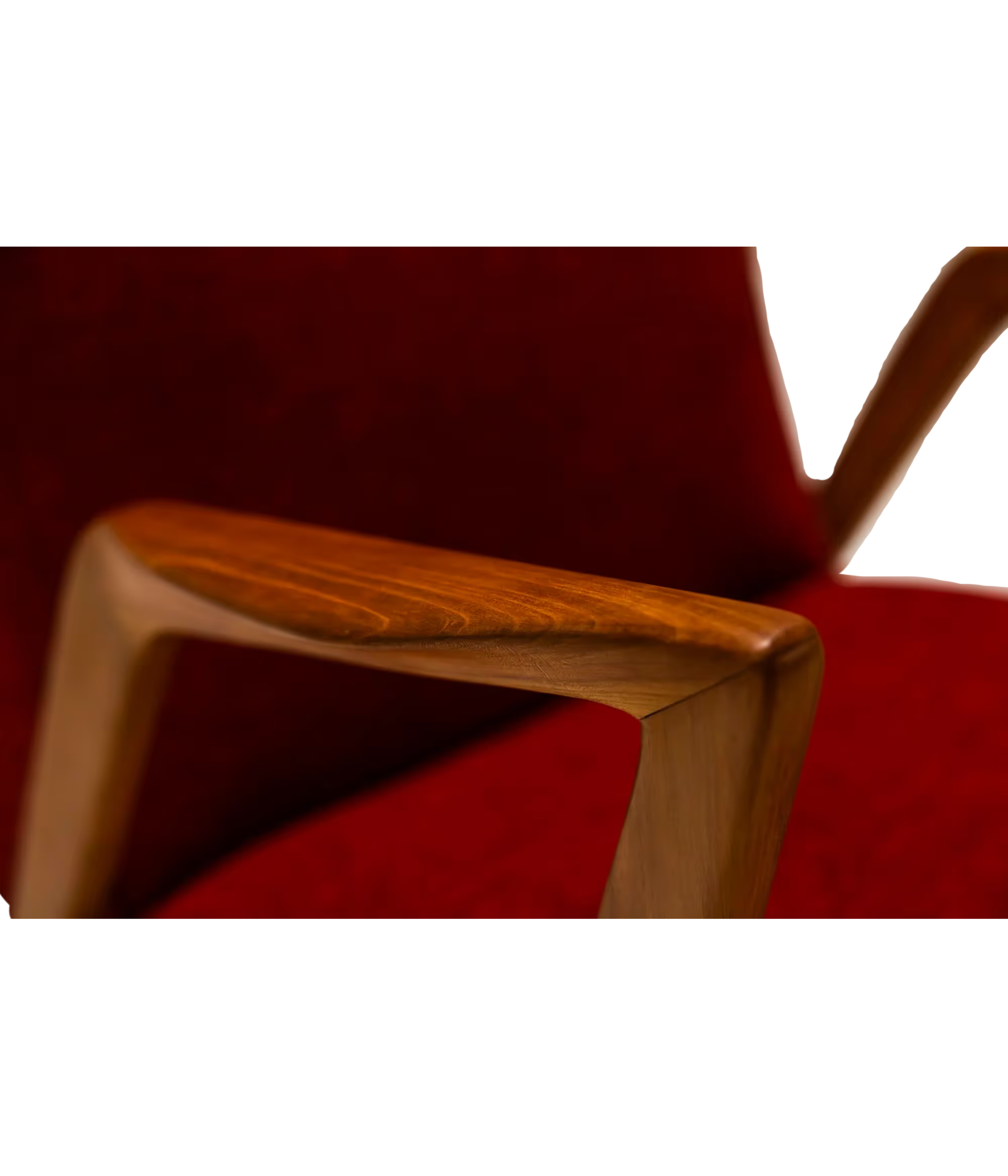 Armchair_In_Walnut_And_Burgundy_Upholstery,_Italy_1960's
