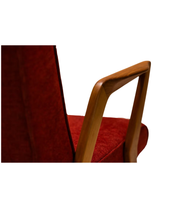 Armchair_In_Walnut_And_Burgundy_Upholstery,_Italy_1960's