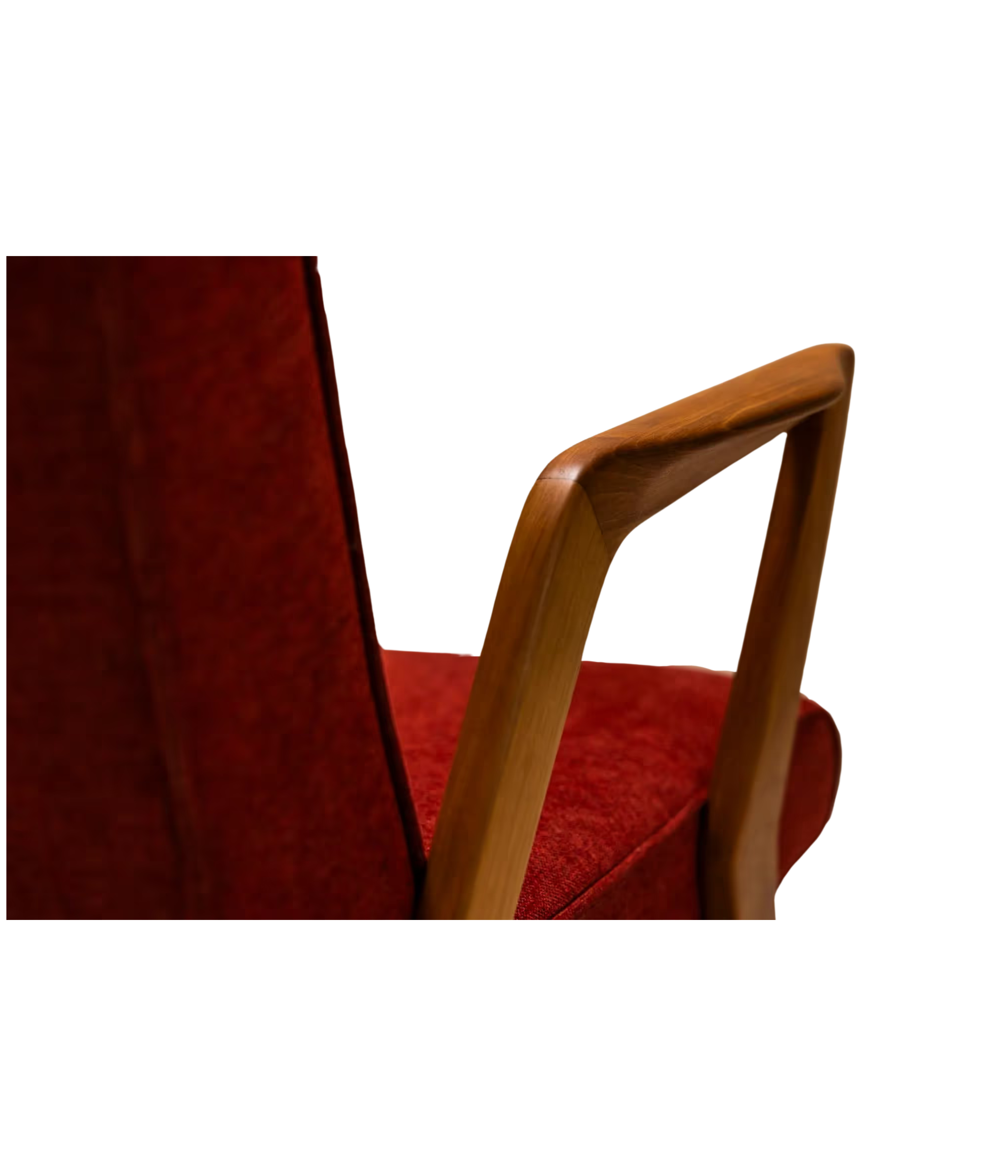 Armchair_In_Walnut_And_Burgundy_Upholstery,_Italy_1960's