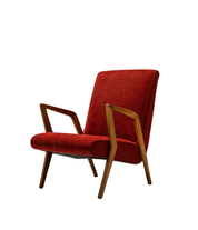 Armchair_In_Walnut_And_Burgundy_Upholstery,_Italy_1960's