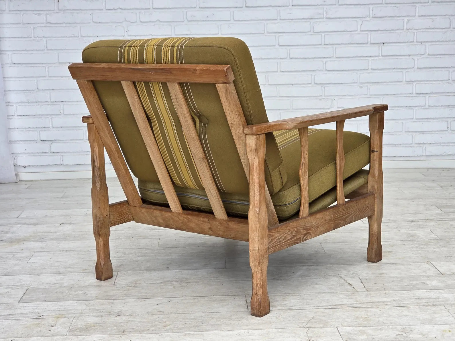 Armchair,_Oak_Frame_&_Wool_Upholstery,_1970s_Denmark