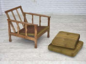 Armchair,_Oak_Frame_&_Wool_Upholstery,_1970s_Denmark