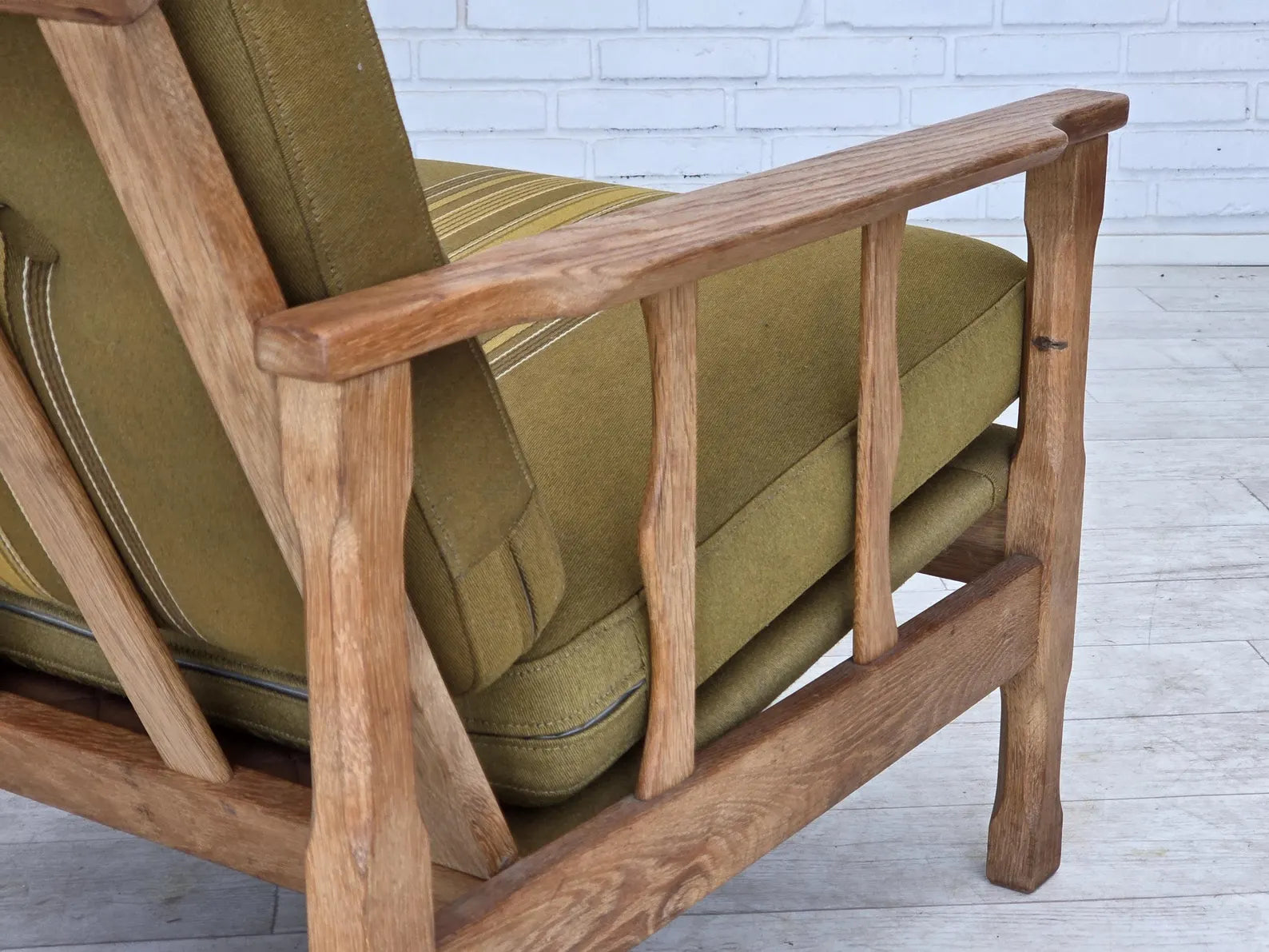 Armchair,_Oak_Frame_&_Wool_Upholstery,_1970s_Denmark