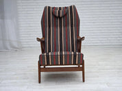 Swedish_High_Back_Armchair_in_Striped_Wool,_1960s,_Sweden