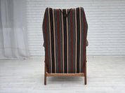 Swedish_High_Back_Armchair_in_Striped_Wool,_1960s,_Sweden
