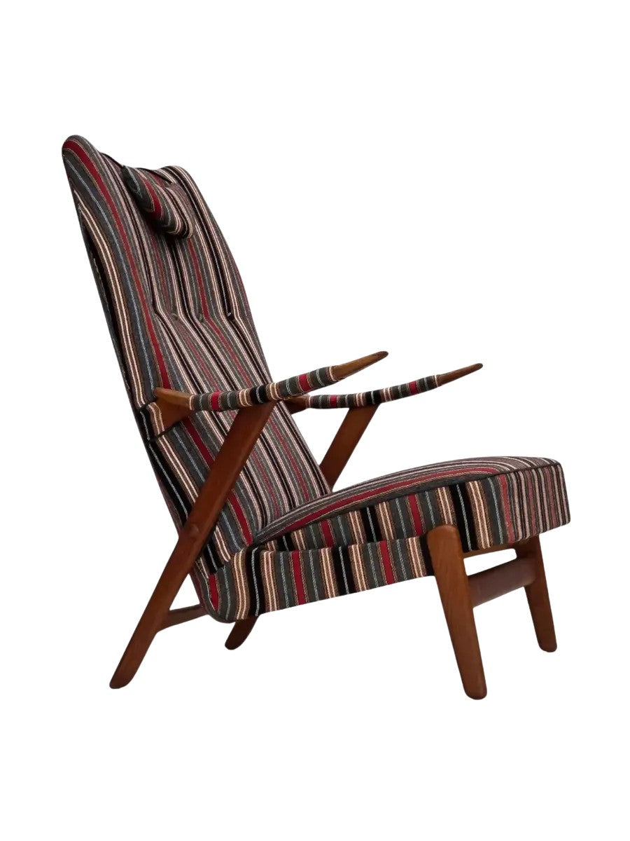 Swedish_High_Back_Armchair_in_Striped_Wool,_1960s,_Sweden