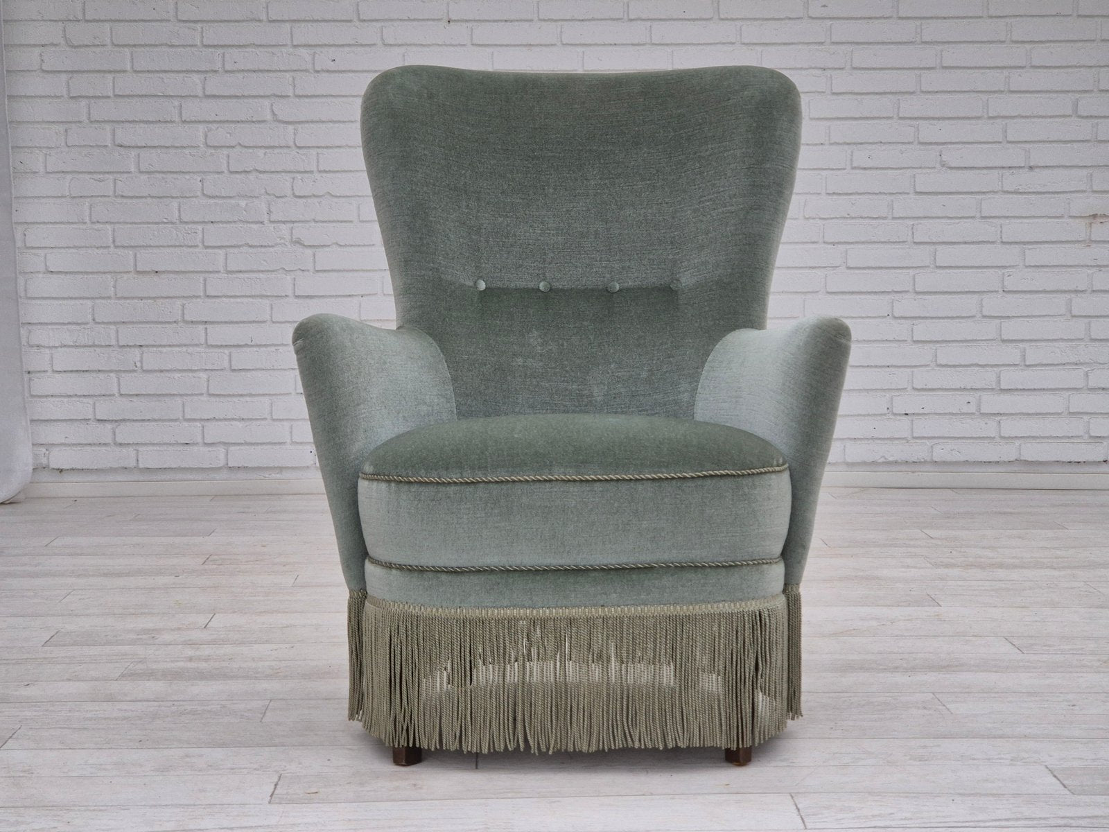 Armchair,_Upholstered_&_Beech_Wood_Frame,_1970s_Denmark