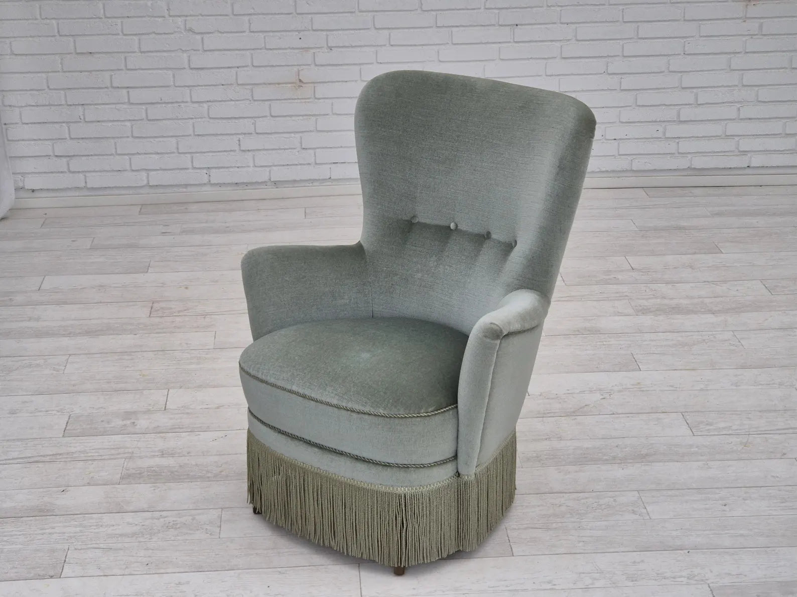 Armchair,_Upholstered_&_Beech_Wood_Frame,_1970s_Denmark