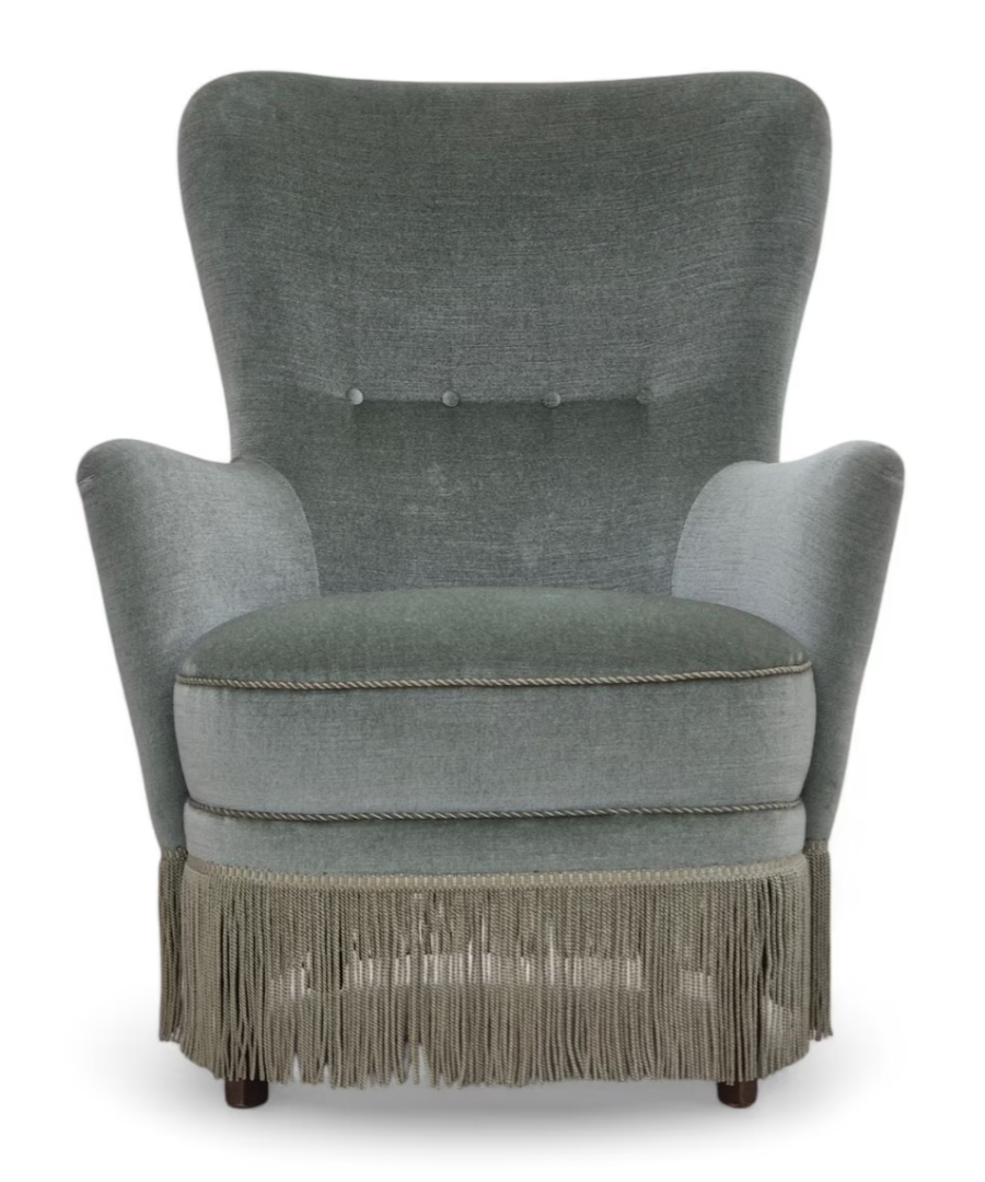 Armchair,_Upholstered_&_Beech_Wood_Frame,_1970s_Denmark