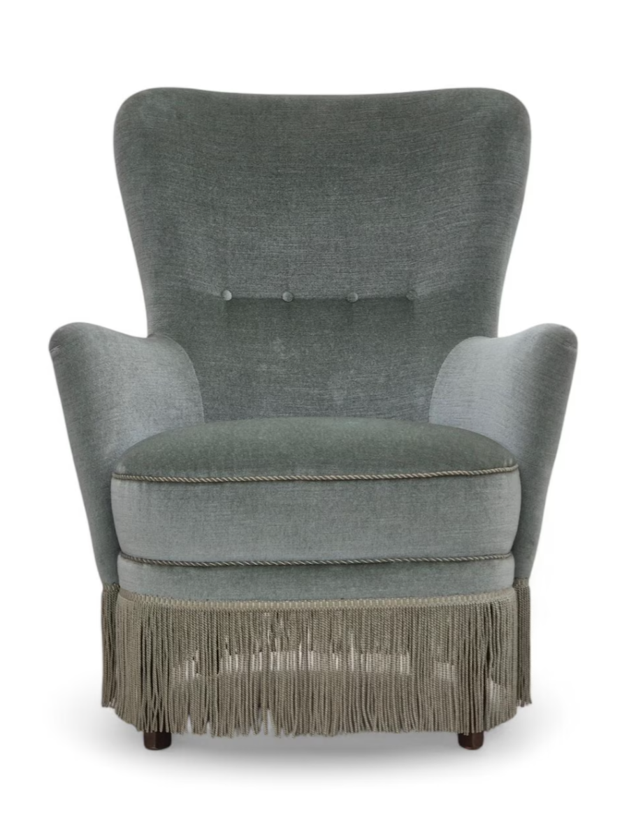 Armchair,_Upholstered_&_Beech_Wood_Frame,_1970s_Denmark