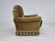 Armchair,_Velour_Upholstery_&_Brass_Springs,_1970s_Denmark