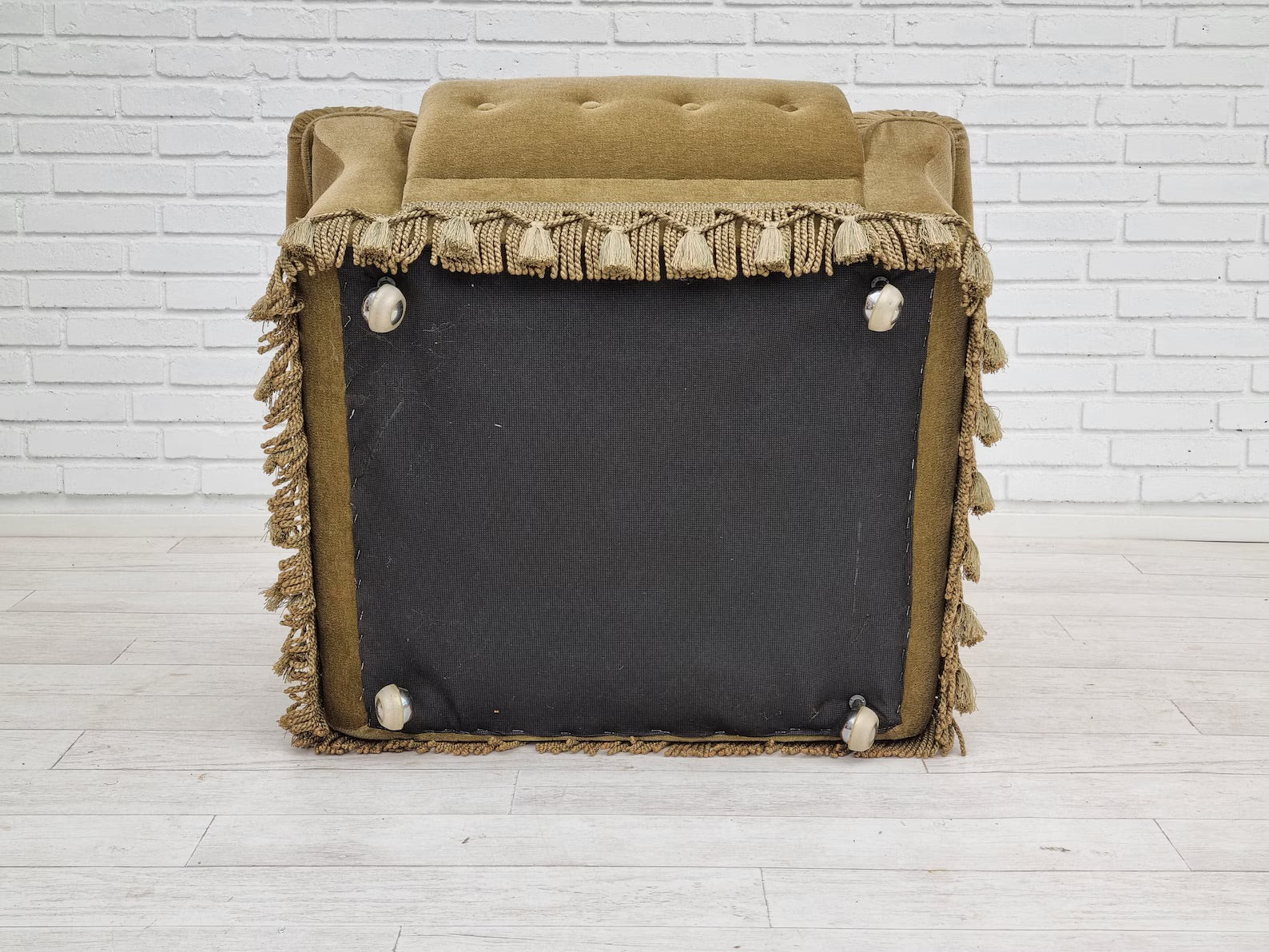 Armchair,_Velour_Upholstery_&_Brass_Springs,_1970s_Denmark