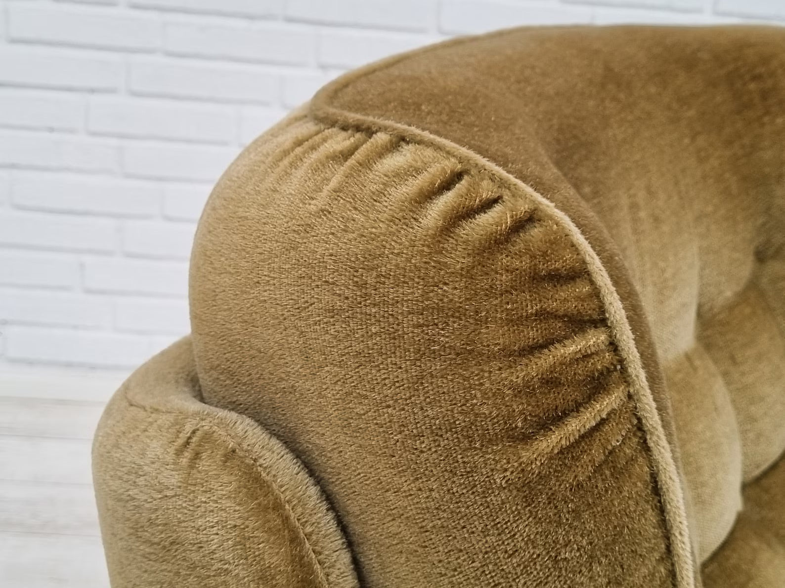 Armchair,_Velour_Upholstery_&_Brass_Springs,_1970s_Denmark