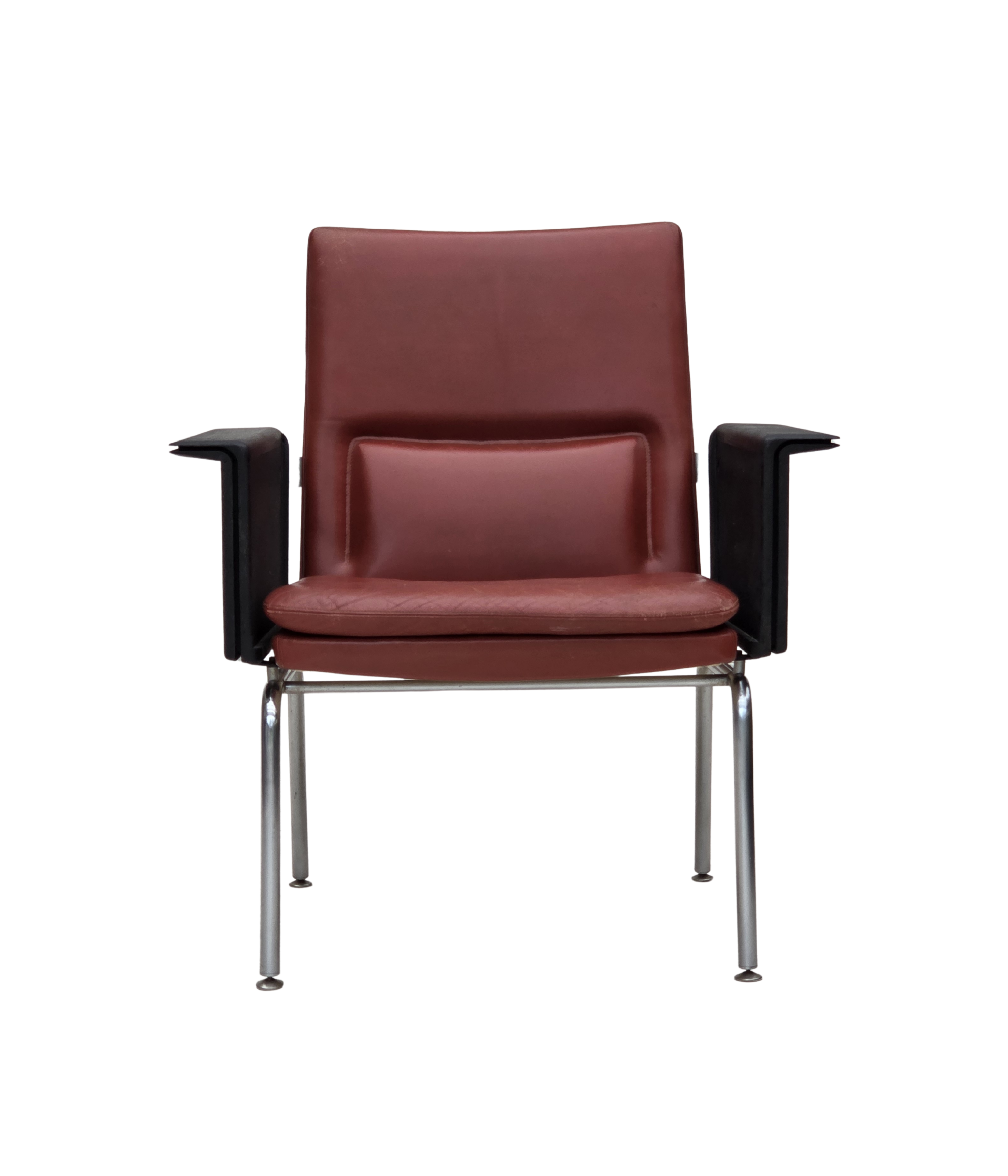 Arne_Vodder_Easy_Chair_for_Sibast_Møbler_in_Leather,_Chrome_and_Wood,_Denmark,_1970s