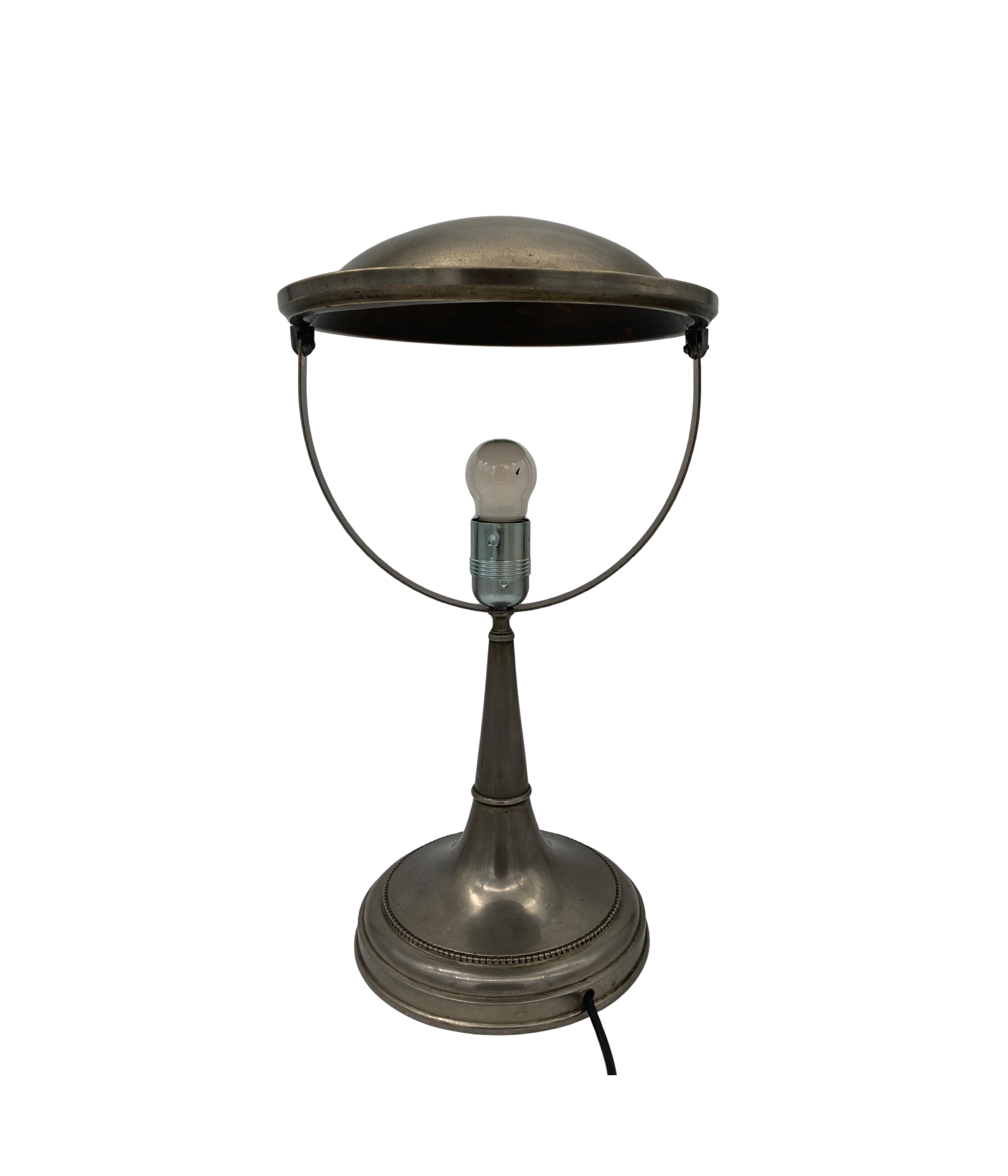 Art_Deco_Brass_and_Metal_Table_Lamp,_Converted_Antique_Warming_Lamp,_1930s
