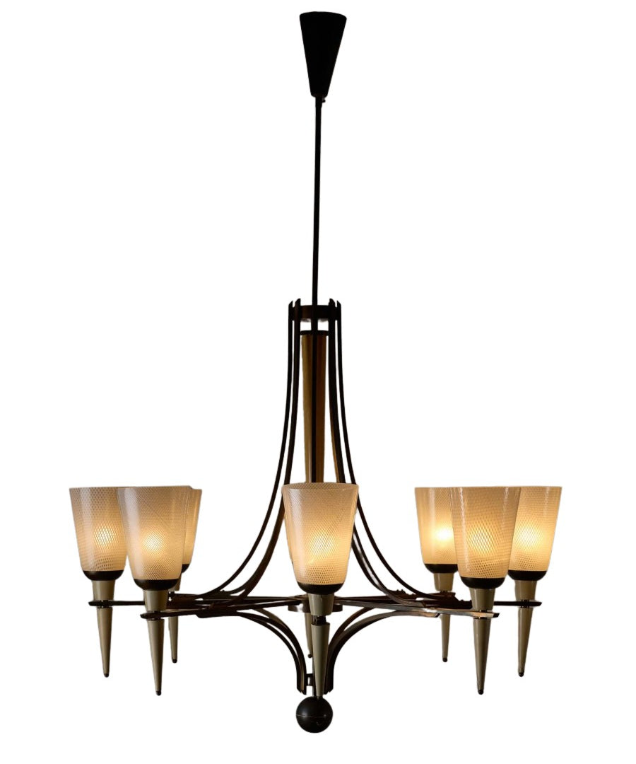Wood_Chandelier,_Art_Deco_Style,_Brass_and_Glass_Details