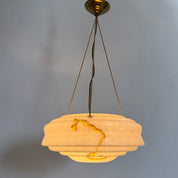 Art_Deco_Glass_Hanging_Lamp_with_Brass_and_Rope_Suspension,_1950s