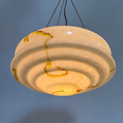 Art_Deco_Glass_Hanging_Lamp_with_Brass_and_Rope_Suspension,_1950s