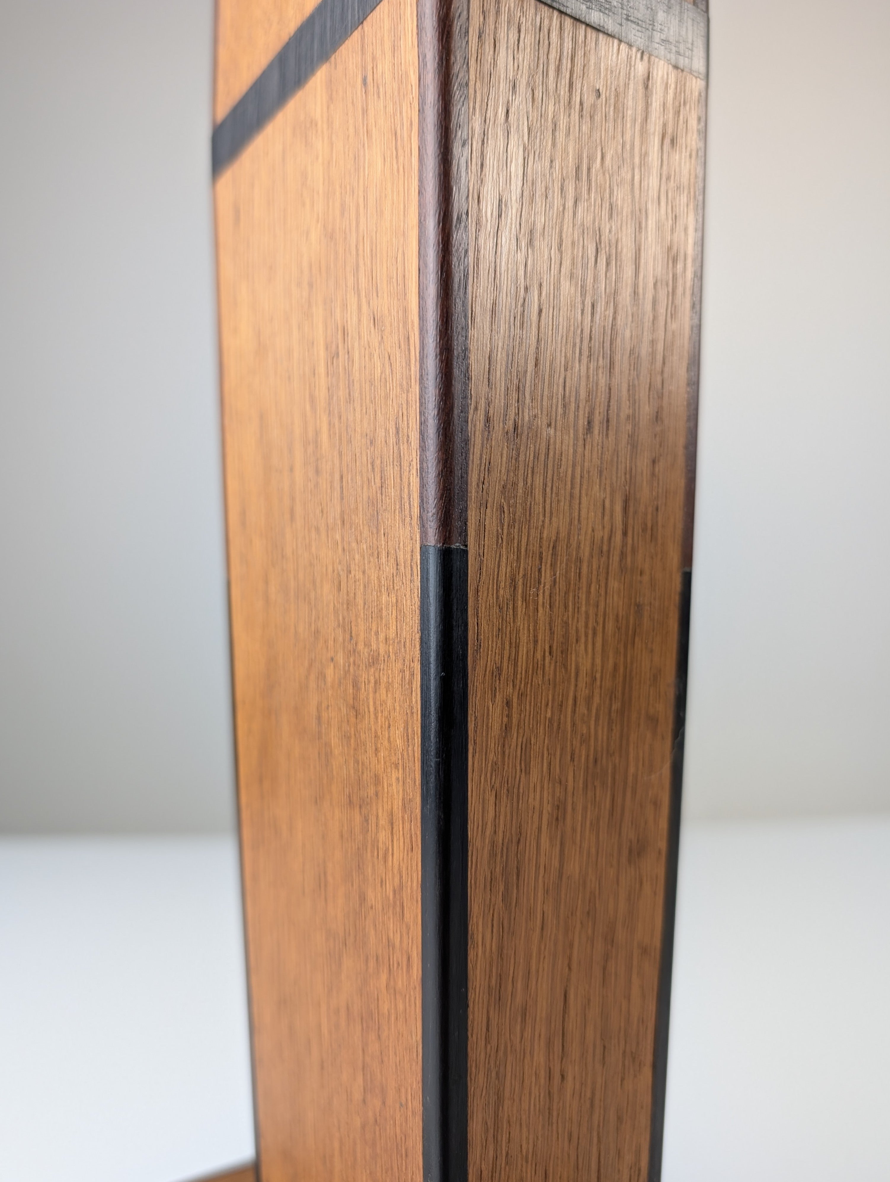 Art_Deco_Pedestal_Column_in_Oak,_Inlaid_Wood_and_Ebonized_Details,_Europe,_1920s