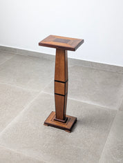 Art_Deco_Pedestal_Column_in_Oak,_Inlaid_Wood_and_Ebonized_Details,_Europe,_1920s