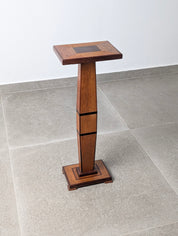 Art_Deco_Pedestal_Column_in_Oak,_Inlaid_Wood_and_Ebonized_Details,_Europe,_1920s
