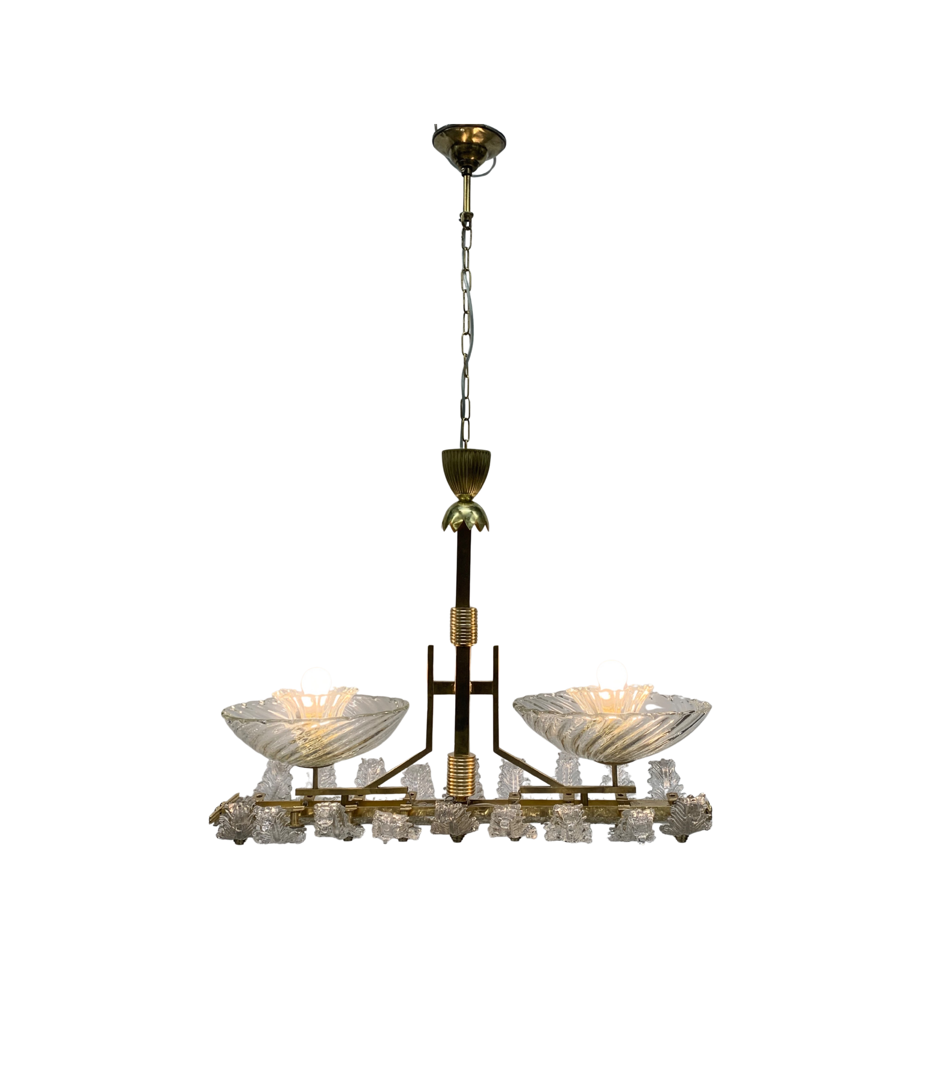 Art_Deco_Pendant_Chandelier_in_Brass_and_Signed_Seguso_Crystal_Glass,_Italy