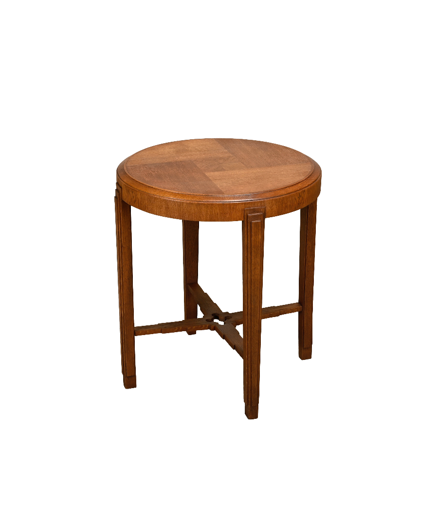 Art_Deco_Side_Table_in_Amsterdam_School_Style,_Solid_Oak,_Netherlands,_1930s