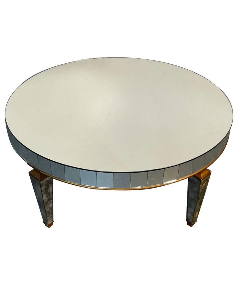 Art_Deco_Style_Mirrored_Circular_Coffee_Table,_Wood_&_Mirror,_1970s_USA