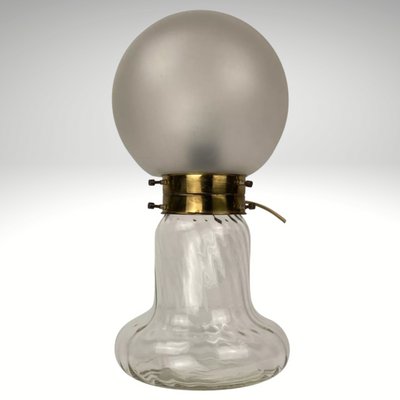 Art_Deco_Style_Mushroom_Table_Lamp_in_Swirl_Glass_and_Brass,_Mid_20th_Century,_Europe