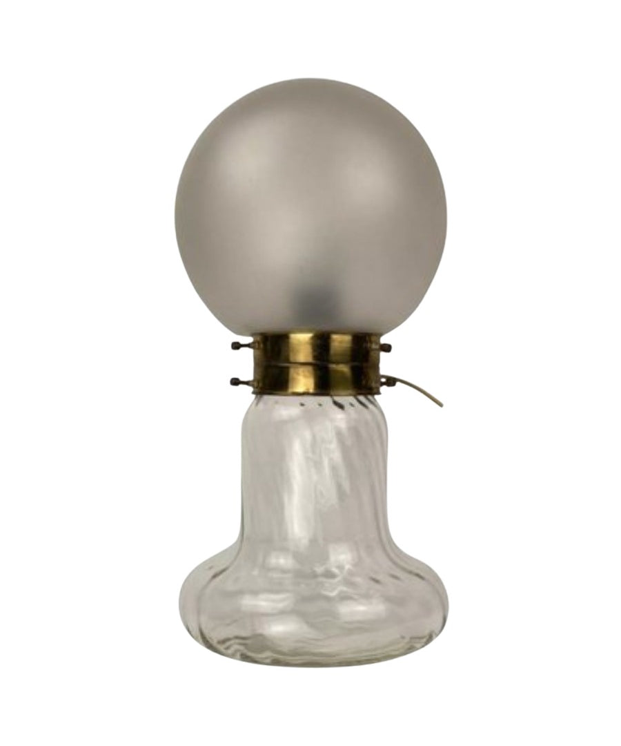 Art_Deco_Style_Mushroom_Table_Lamp_in_Swirl_Glass_and_Brass,_Mid_20th_Century,_Europe