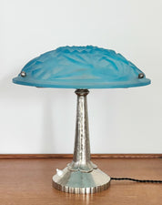 1920s–30s_Art_Deco_Table_Lamp_by_David_Guéron_for_Degué,_Blue_Pâte_de_Verre_Glass,_France