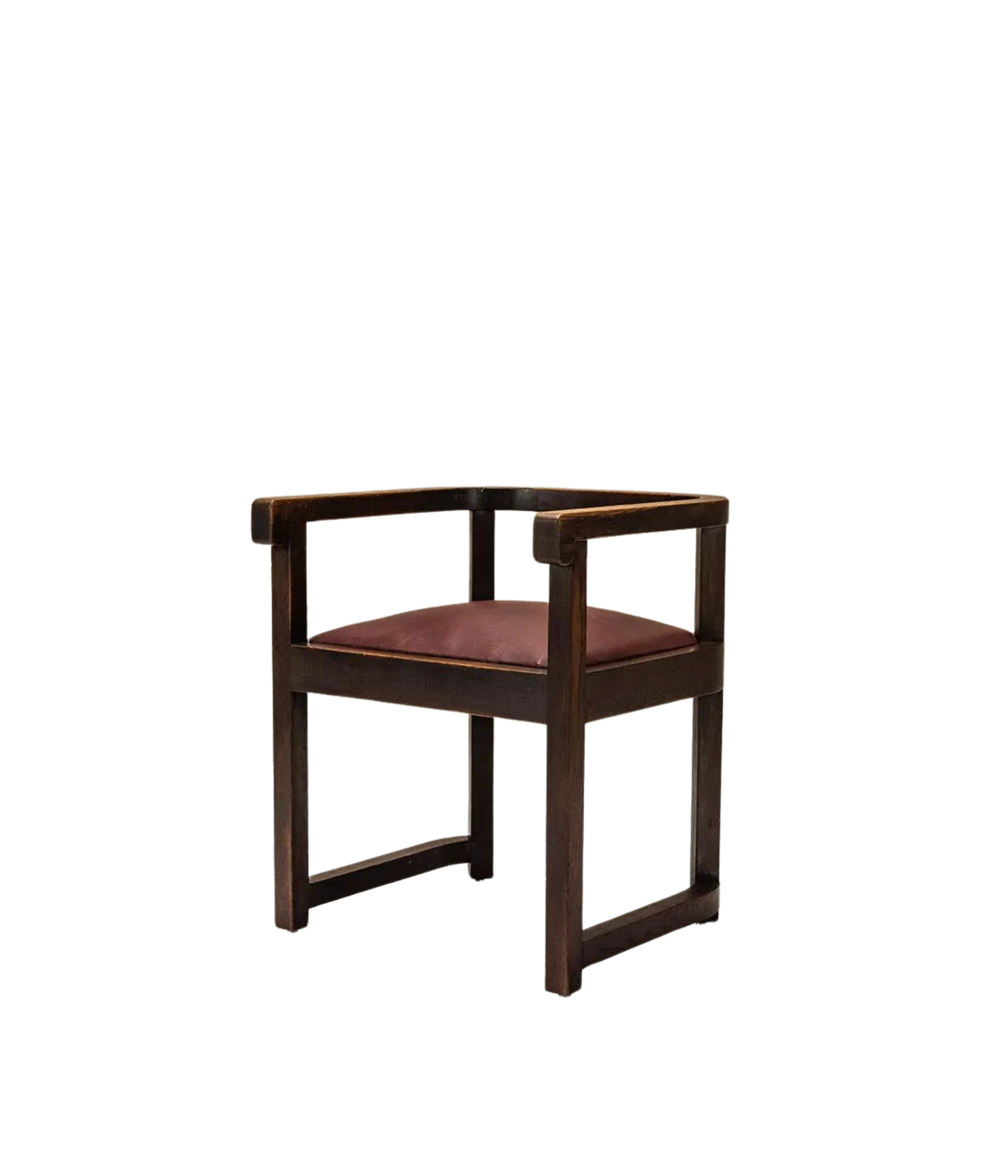 Art_Deco_Wooden_Chair_with_Burgundy_Leather_Seat,_1930s