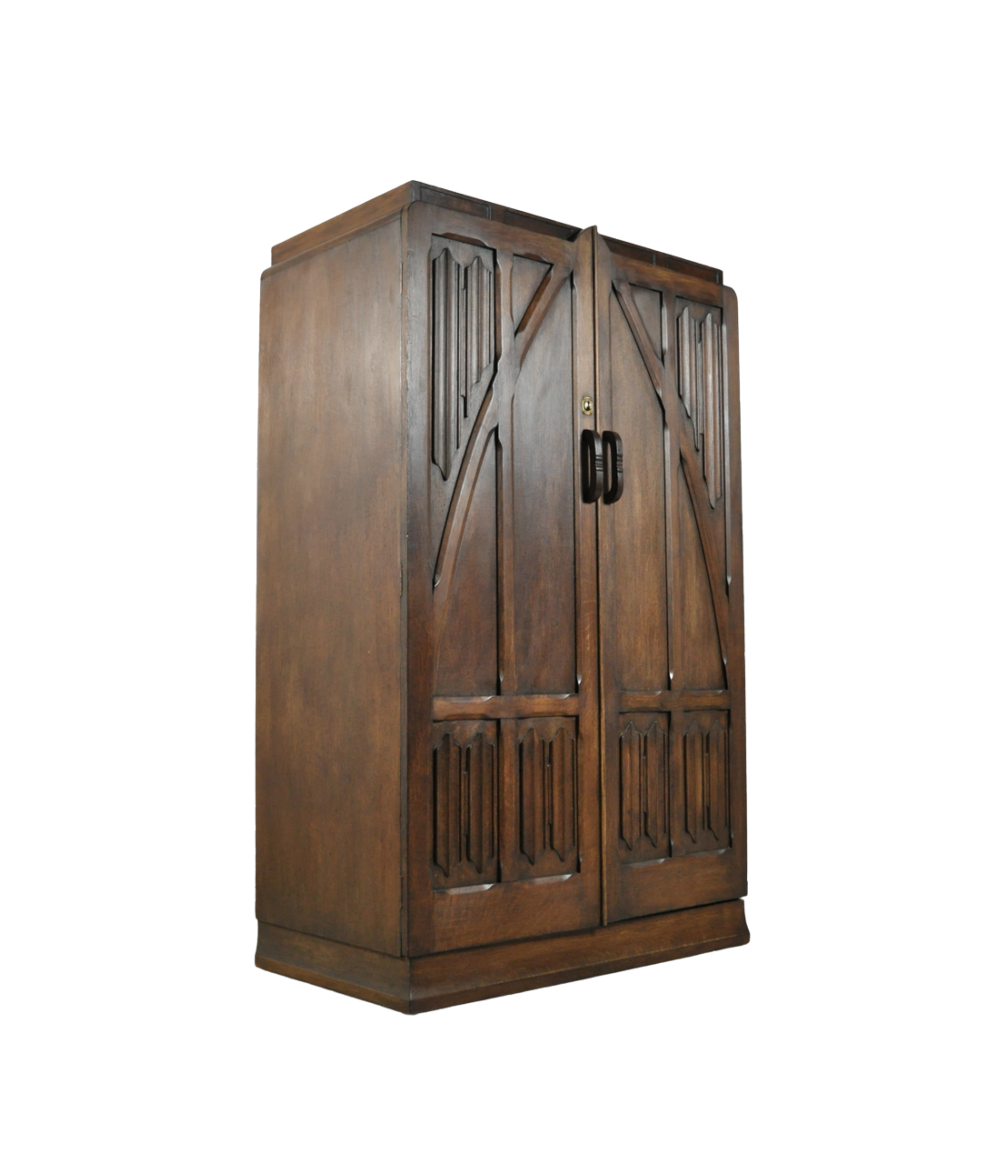 Art_Nouveau_Art_Deco_Gentleman’s_Wardrobe_in_Dark_Stained_Wood,_1930s