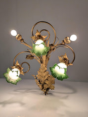 Art_Nouveau_Chestnut_Leaf_and_Green_Glass_Sconce,_1900s