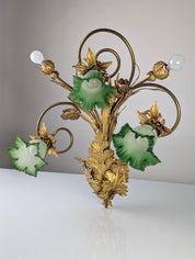Art_Nouveau_Chestnut_Leaf_and_Green_Glass_Sconce,_1900s