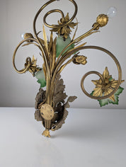 Art_Nouveau_Chestnut_Leaf_and_Green_Glass_Sconce,_1900s