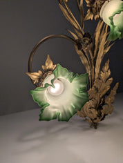 Art_Nouveau_Chestnut_Leaf_and_Green_Glass_Sconce,_1900s