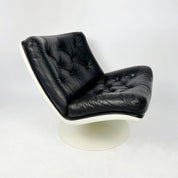 F976_Swivel_Lounge_Chair_by_Geoffrey_Harcourt_for_Artifort,_Black_Leather,_Netherlands,_1968