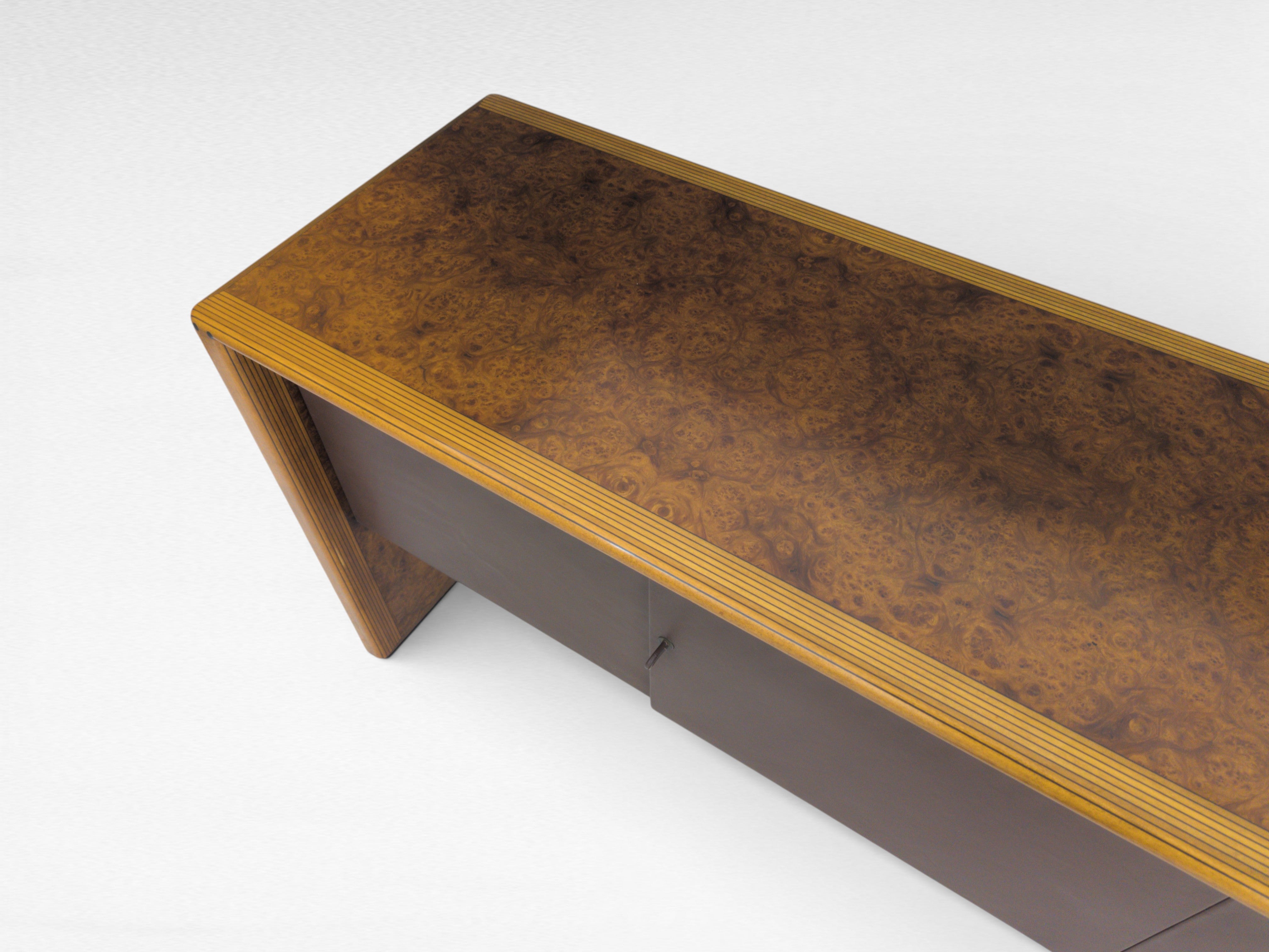 Afra_&_Tobia_Scarpa_Artona_Africa_Series_Sideboard_for_Maxalto_B&B_Italia_in_Burlwood,_Italy,_1970s