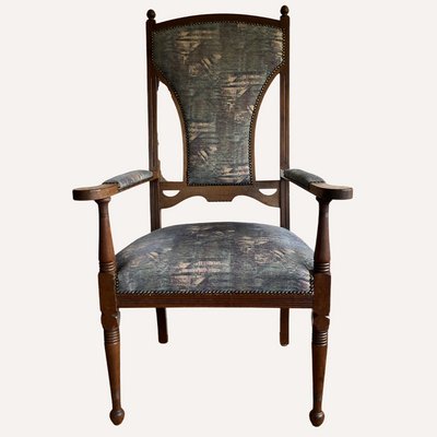 Arts_and_Crafts_Armchair,_Solid_Wood_Lounge_Chair,_England,_1920s
