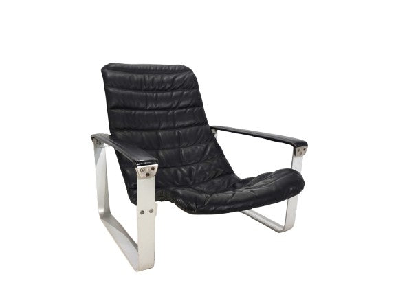 Asko_Pulkka_leather_lounge_chair_by_Ilmari_Lappalainen,_1960