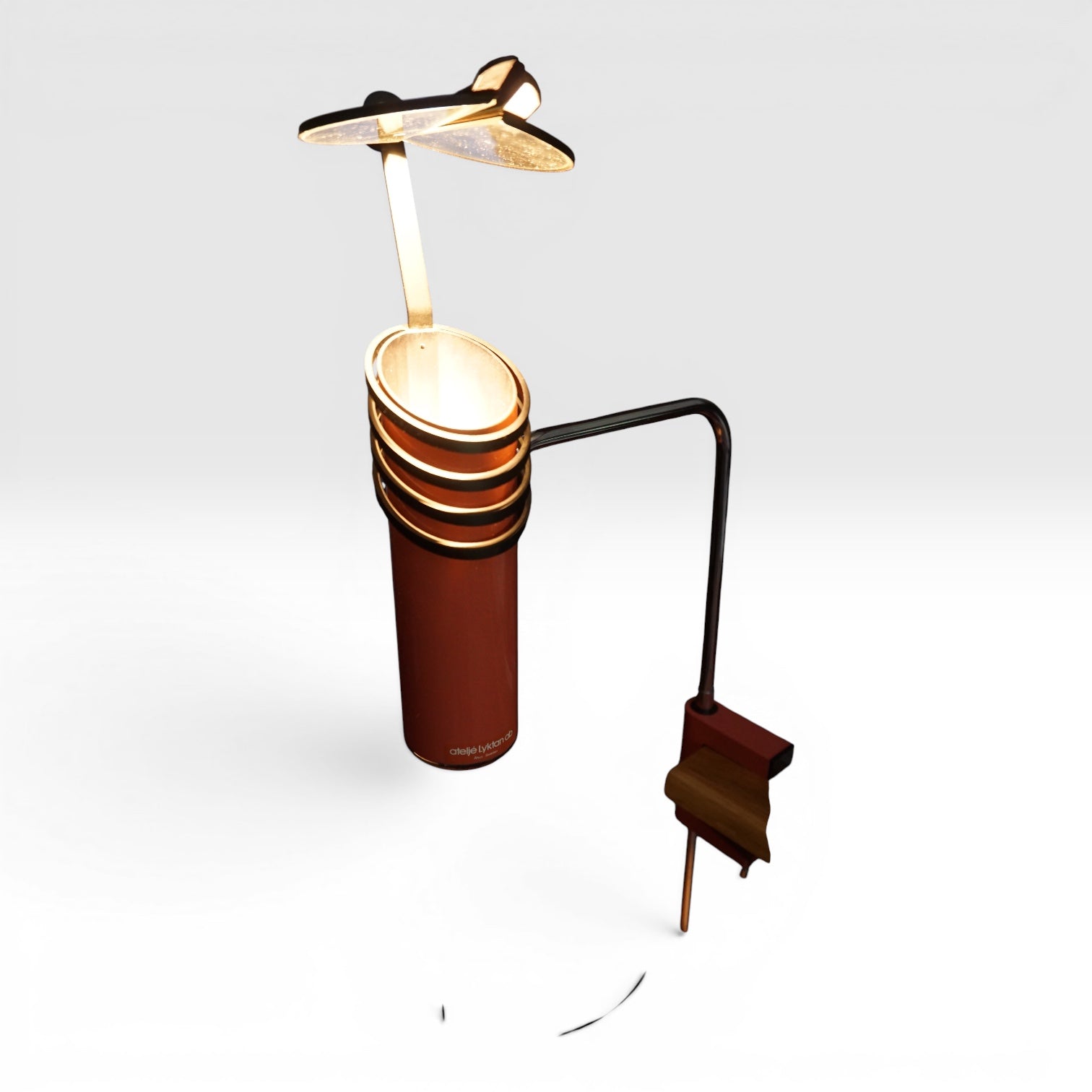 Ultra_Rare_Ateljé_Lyktan_Skarabé_Clamp_Lamp_in_Red,_Swedish_Scandinavian_Modern,_1970s
