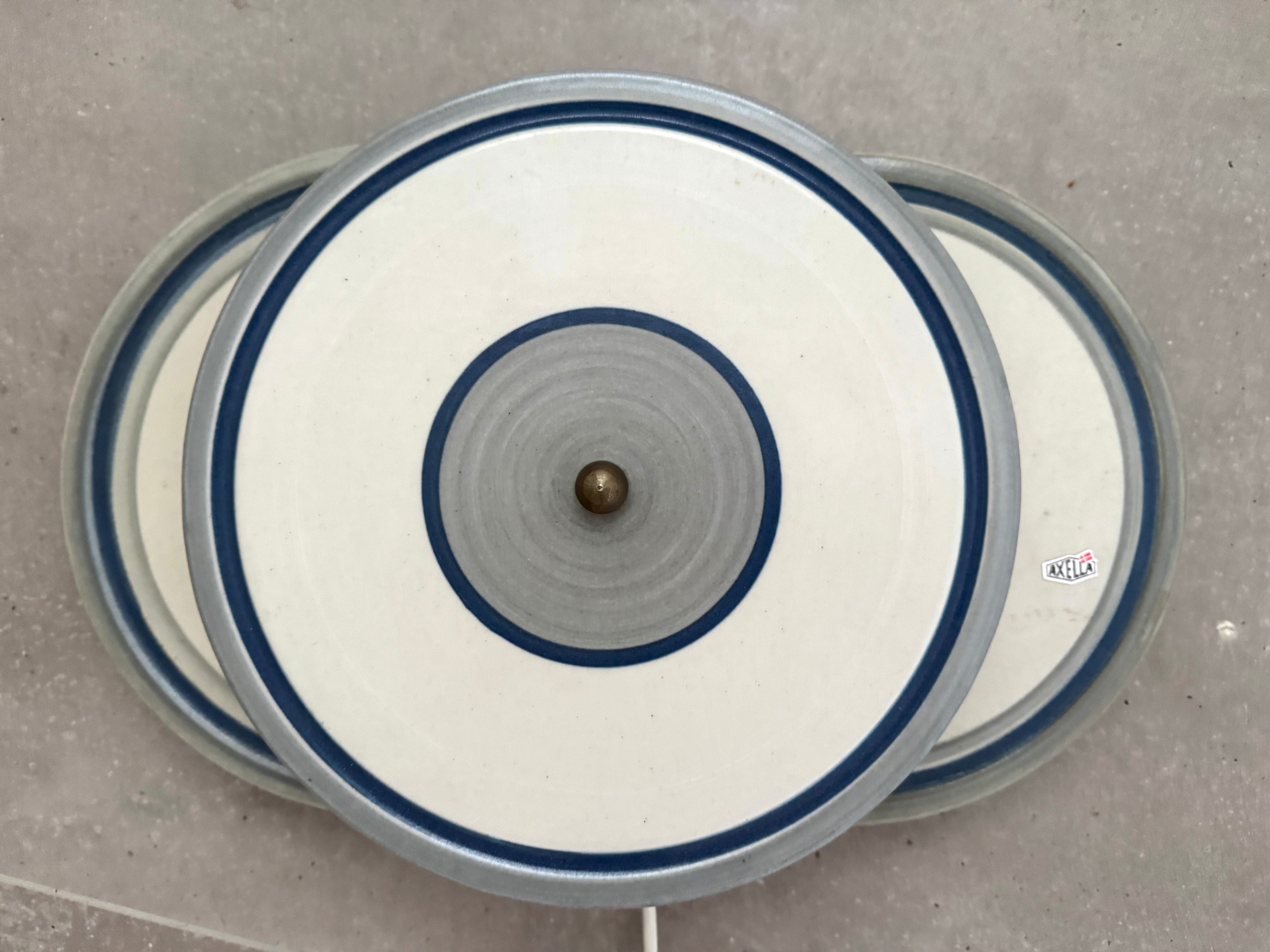 Axella_wall_sconce,_wall_light,_large_triple_disc,_stoneware,_denmark,_1980s