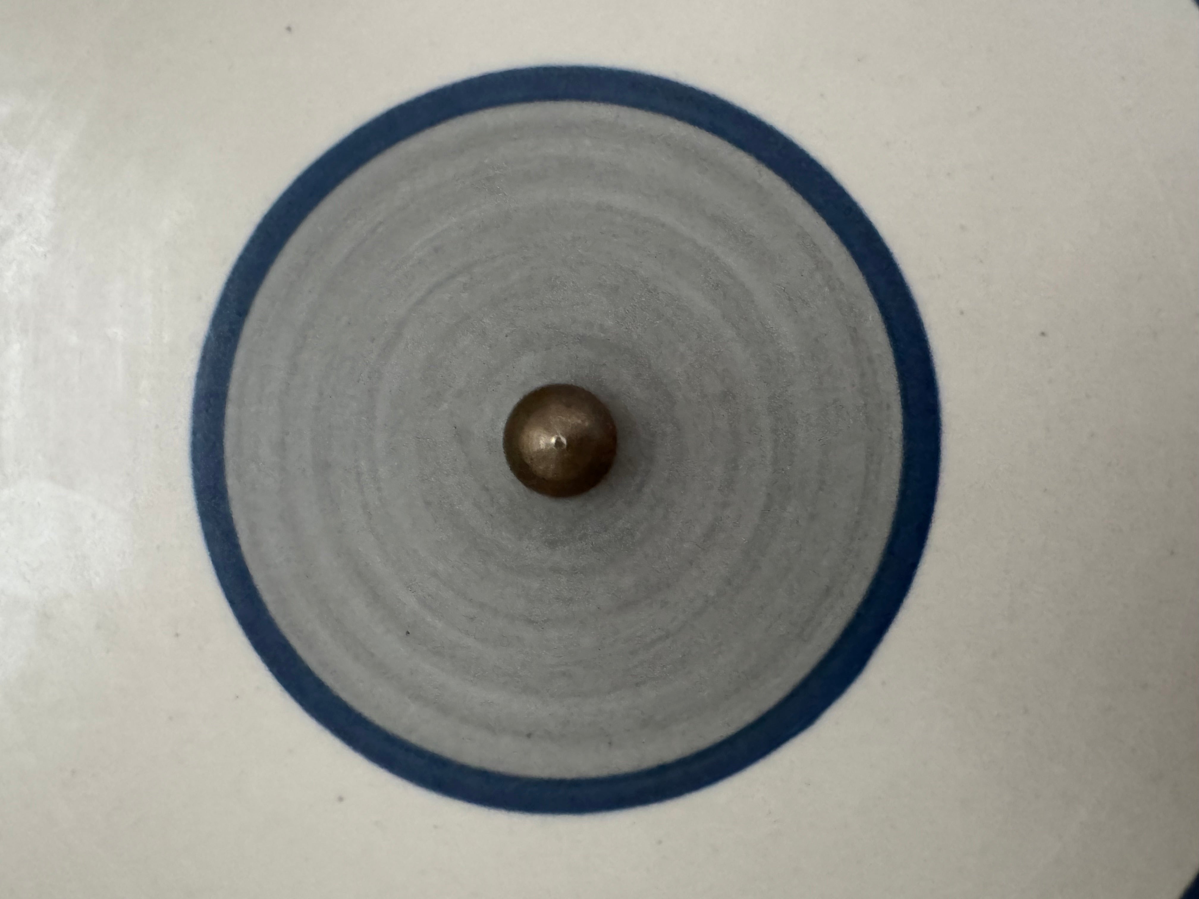 Axella_wall_sconce,_wall_light,_large_triple_disc,_stoneware,_denmark,_1980s