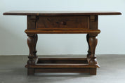 Antique_Solid_Oak_Farmhouse_Tavern_Table_with_Baroque_Details_and_Drawer