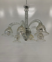Barovier_&_Toso_Attributed_Murano_Glass_6_Light_Chandelier,_Rostrato_Glass,_Italy,_1950s