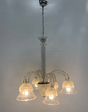 Barovier_&_Toso_Attributed_Murano_Glass_6_Light_Chandelier,_Rostrato_Glass,_Italy,_1950s