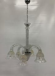Barovier_&_Toso_Attributed_Murano_Glass_6_Light_Chandelier,_Rostrato_Glass,_Italy,_1950s
