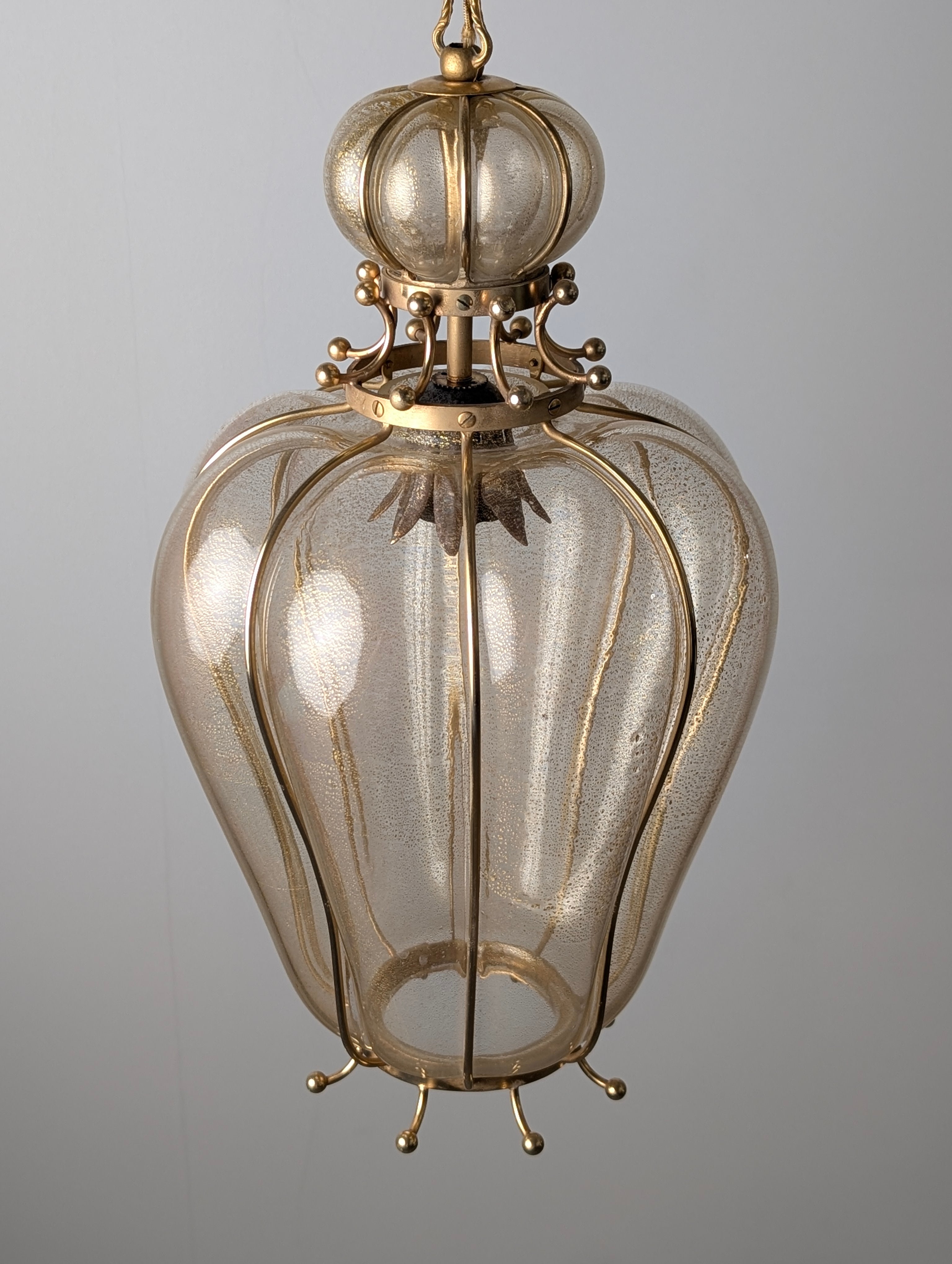 Barovier_&_Toso_Murano_Glass_Pendant_Lamp_with_24k_Gold_Flecks,_Italy_Mid_Century